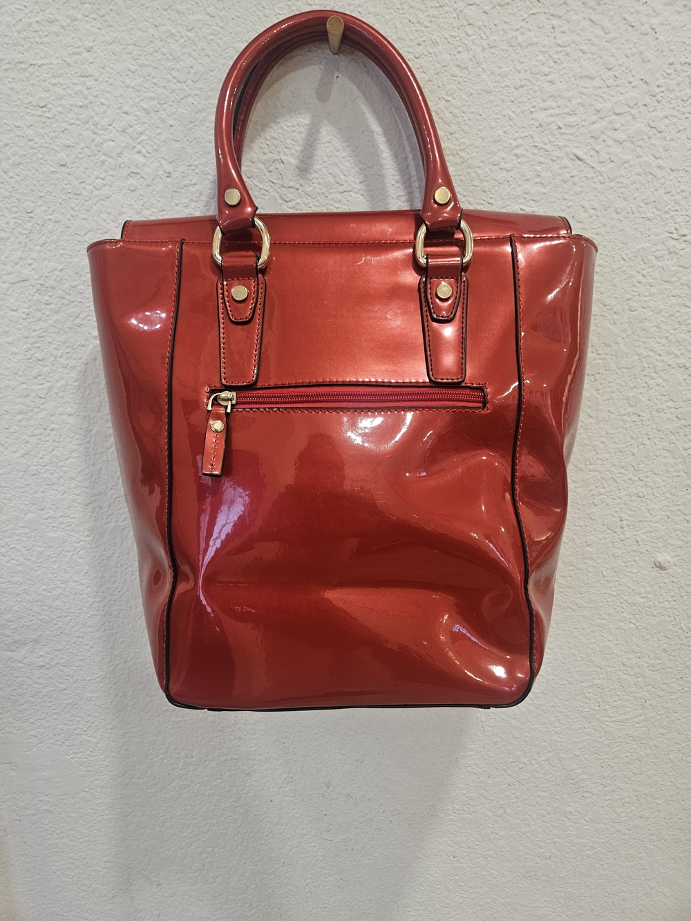 New Michael Kors Red Patent Leather Satchel - Picture 2 of 16